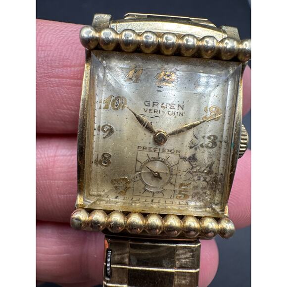 Vintage Gruen Veri-Thin Precision With Calendar Stretch Band 20mm 10k GF main image 12